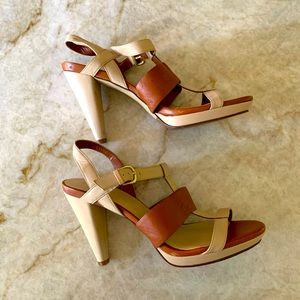 Vintage Cole Haan Leather Heels 8 1/2 B Supple leather Worn Once EUC Tan Beige